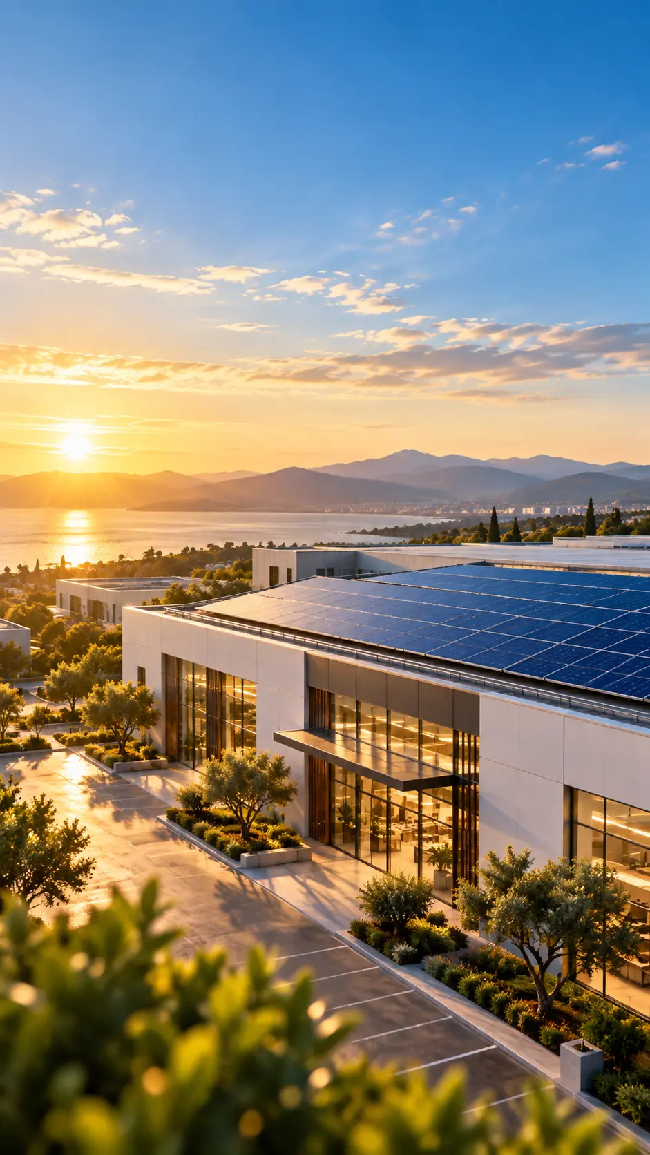 Energia Empresarial com painéis fotovoltaicos